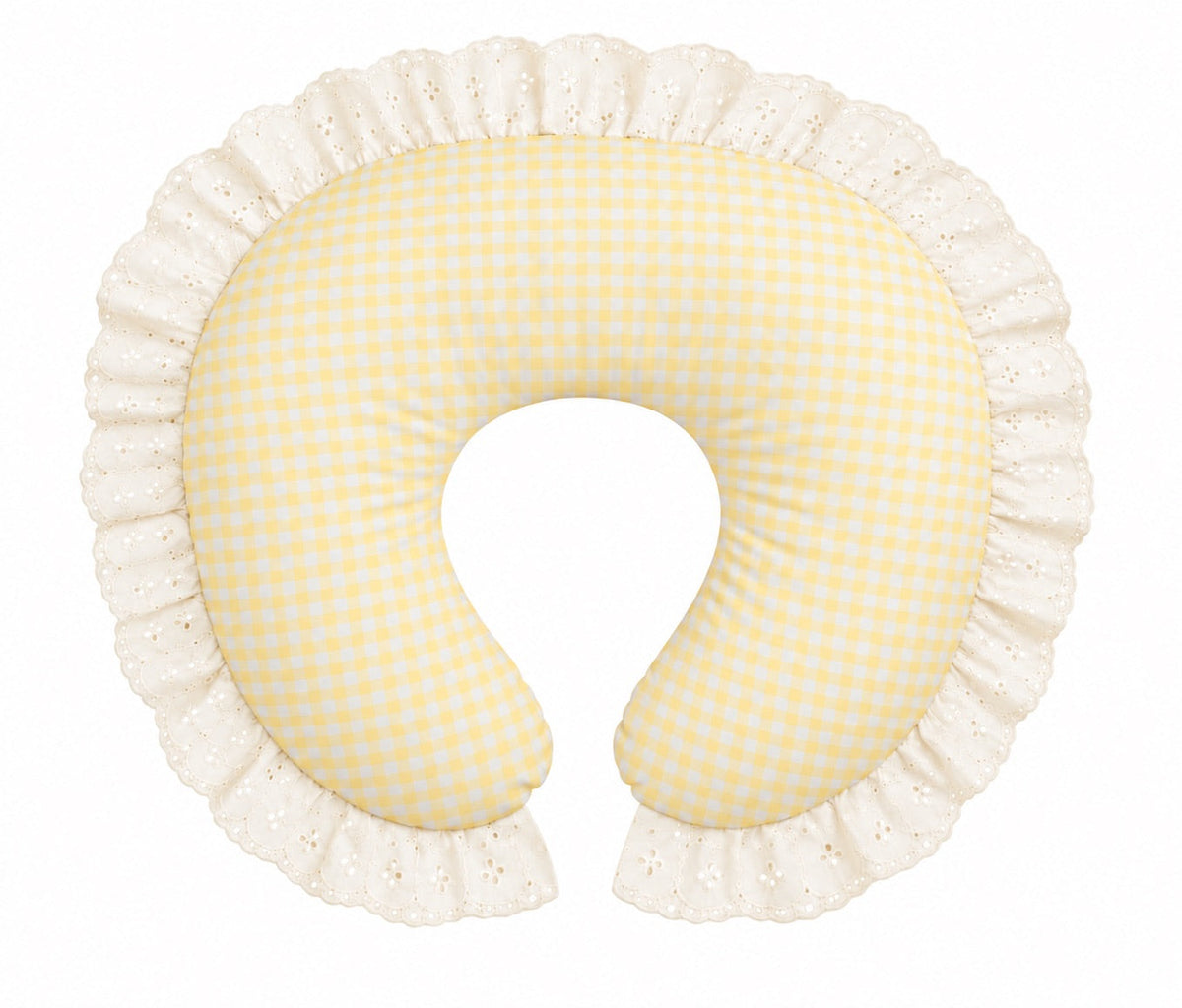Ivory Eyelet Ruffle Original Nursing Pillow Cover by Little Mae & Co