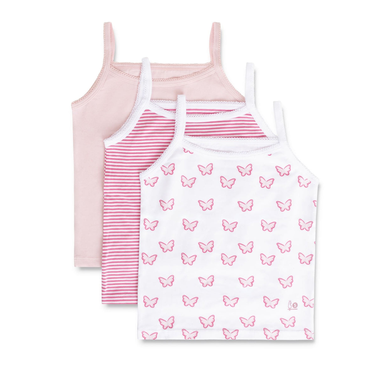 Feathers USA Cami Tops 3 Pack Super Soft Tagless Cotton For Girls by Feathers USA at Everetts Place