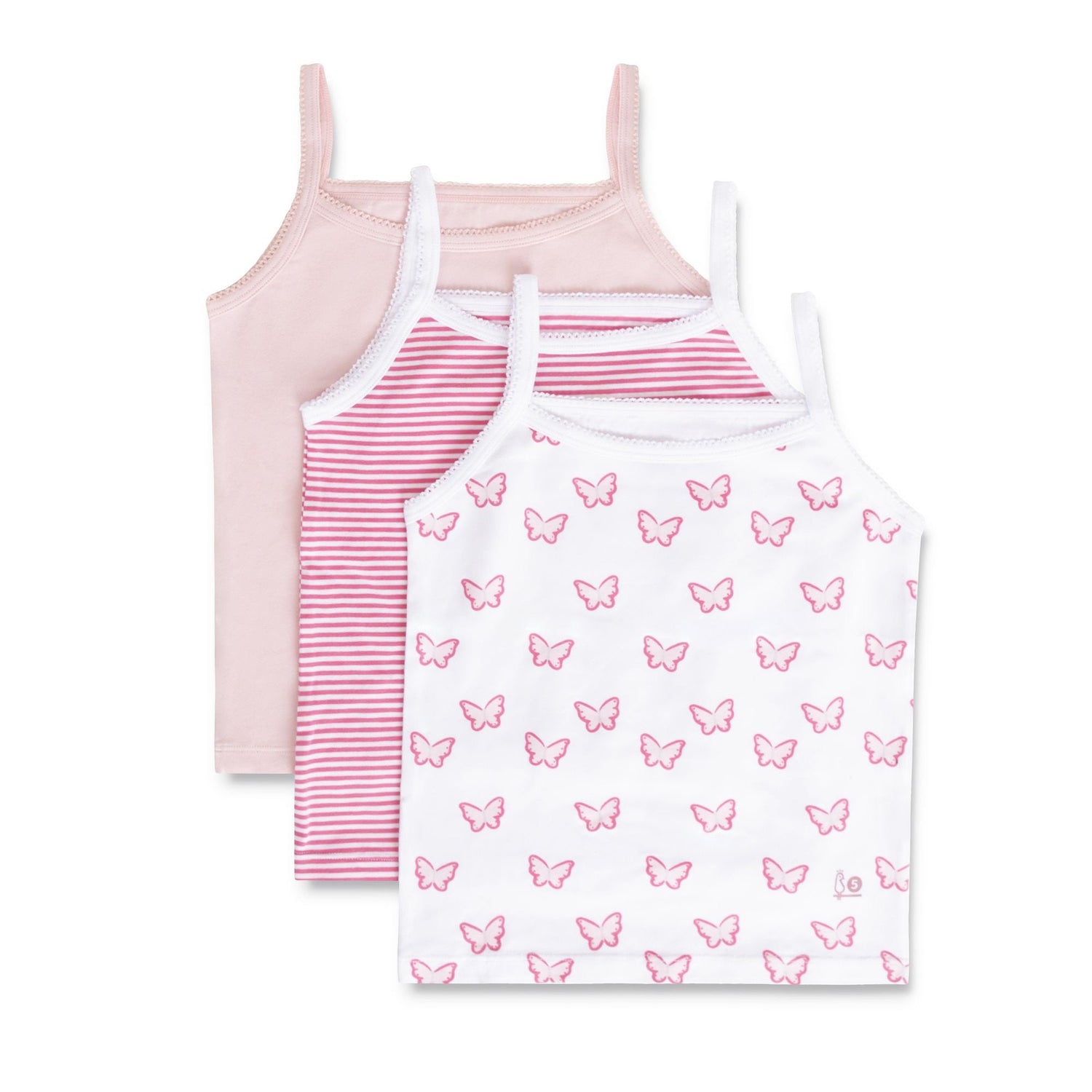 Feathers USA Cami Tops 3 Pack Super Soft Tagless Cotton For Girls by Feathers USA at Everetts Place