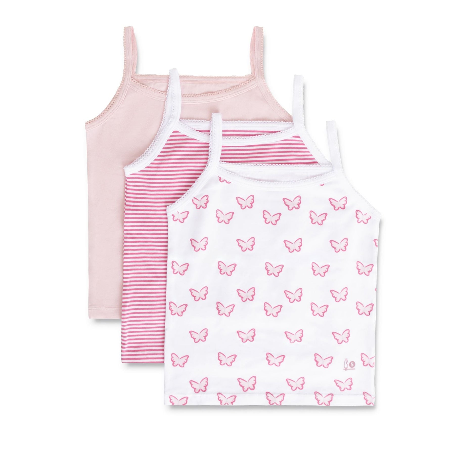 Feathers USA Cami Tops 3 Pack Super Soft Tagless Cotton For Girls by Feathers USA at Everetts Place