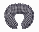 Black White Houndstooth Ruffle Nursing Pillow Cover by Little Mae & Co