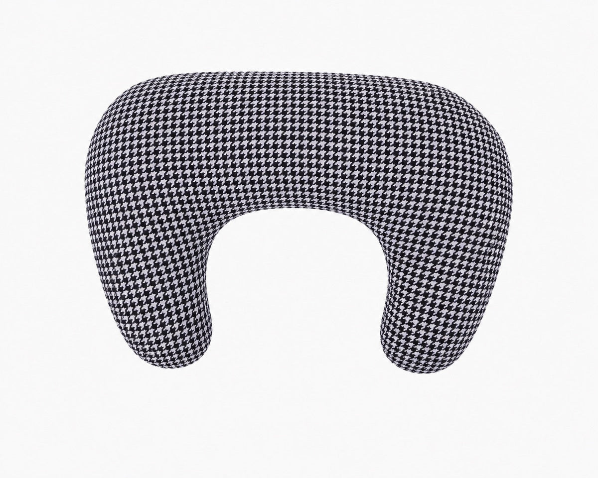 Black White Houndstooth Ruffle Nursing Pillow Cover by Little Mae & Co