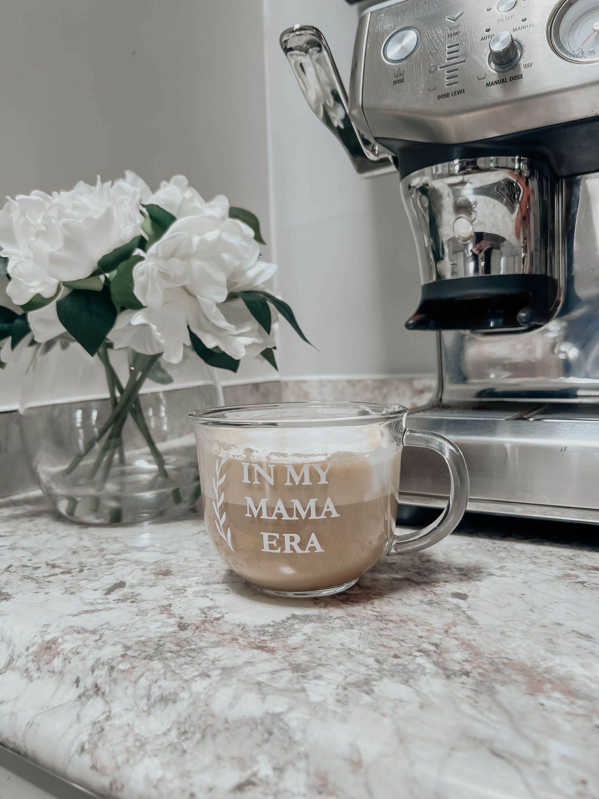 Mama Era Glass Latte Mug By Little Mae Co Clear View Little Mae & Co Everetts Place: Online Boutique