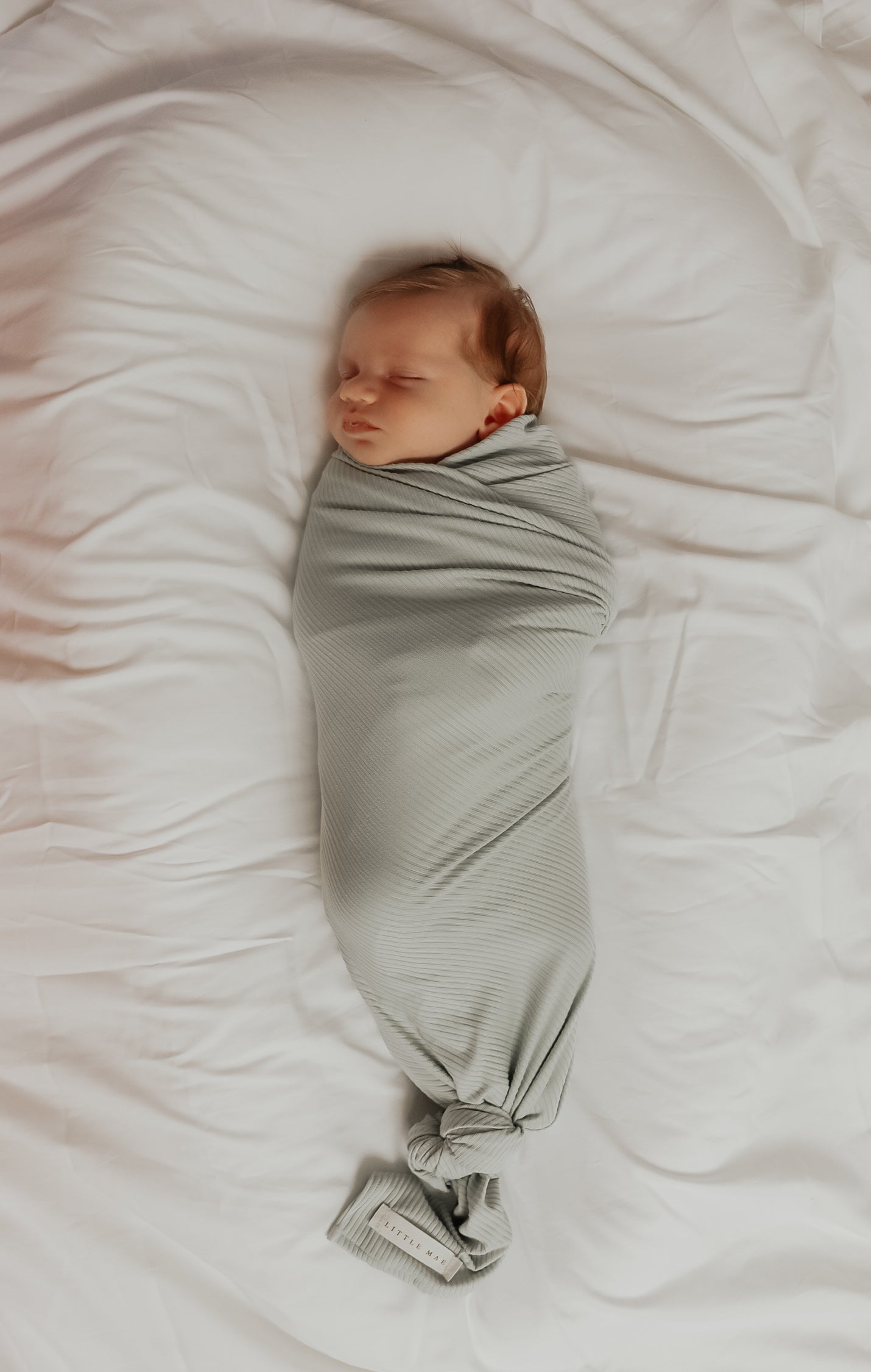 Seafoam Ribbed Stretch Swaddle Newborn by Little Mae and Co Little Mae & Co Everetts Place: Online Boutique