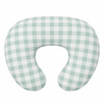 Light Green Checkered Ruffle Nursing Pillow Cover by Little Mae & Co