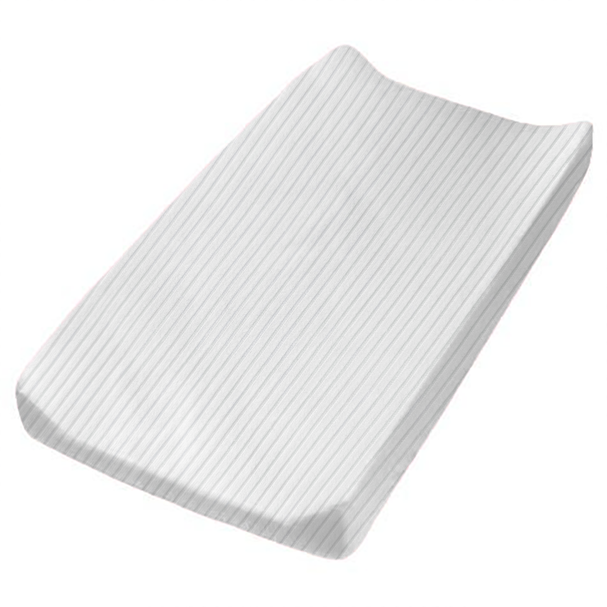 Little Mae & Co. Pearl White Ribbed Changing Pad Cover on a changing table in a modern nursery
