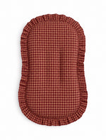 Red Beige Gingham Ruffle Baby Lounger Cover by Little Mae & Co
