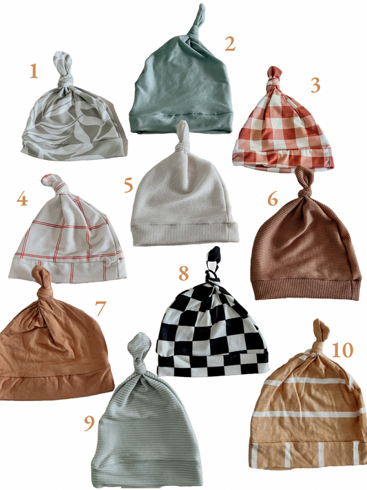 Knotted Baby Hats 0 to 6 Months Cozy Soft Stretch Everyday Little Mae & Co Everetts Place: Online Boutique