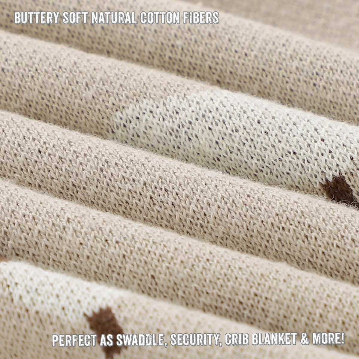 Sheep Knit Receiving Baby Blanket Made From 100 Percent OEKO Tex Certified Cotton Bleu La La