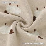 Bleu La La Sheep Knit Receiving Baby Blanket Made From 100 Percent OEKO Tex Certified Cotton - Baby & Toddler