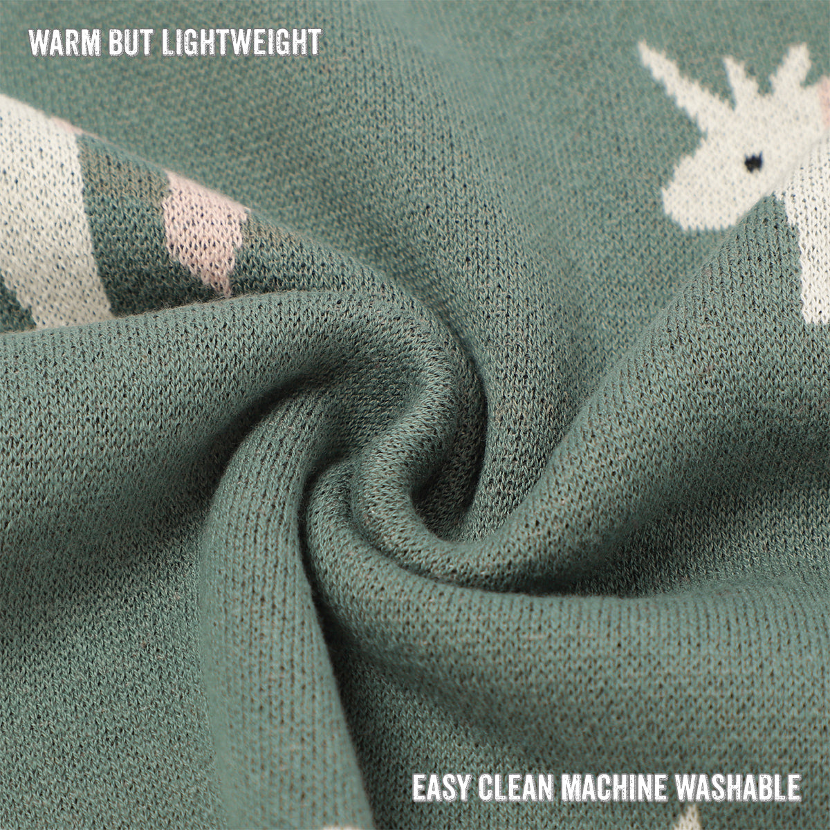 Whimsy Collection Luxury 100 Percent Cotton Knit Swaddle Baby Blanket Bleu La La