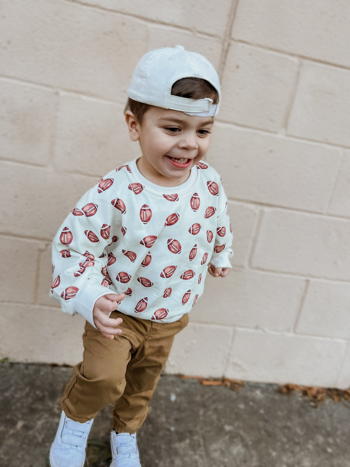Football Print Crewneck Sweatshirt by Little Joy Co.