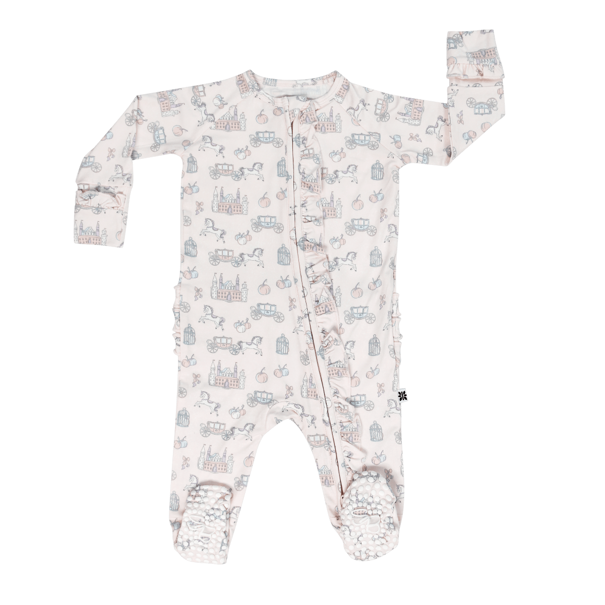 Sweet Bamboo Fairy Godmother Ruffle Footie 2 Way Zipper Baby Suit - Everetts Place Boutique - 