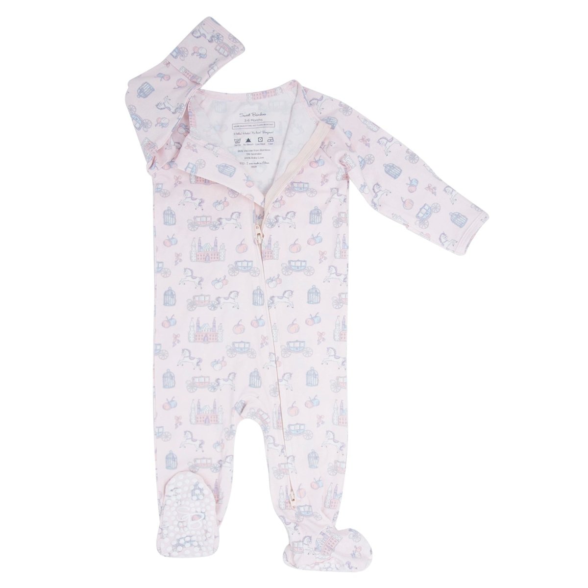 Sweet Bamboo Fairy Godmother Zipper Footie For Easy Diaper Changes - Everetts Place Boutique - 