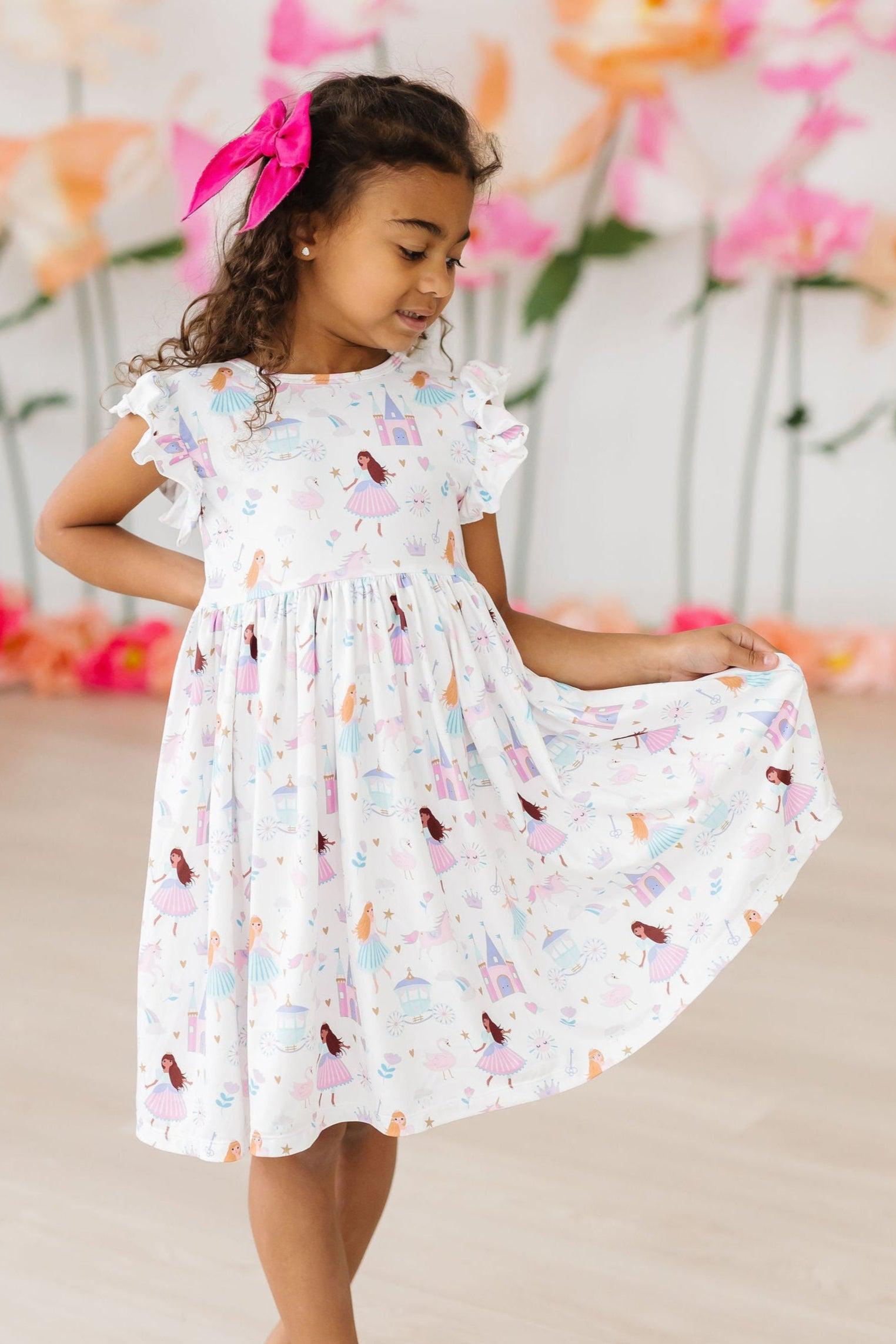 Fairy Princess Flutter Sleeve Twirl Dress For Toddlers Mila & Rose ® Everetts Place: Online Boutique