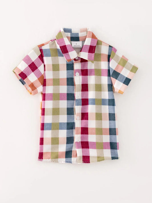 Fall Autumn Baby Boys Plaid T-Shirt Cozy Cotton Style Shirt Rylee Faith Designs Everetts Place: Online Boutique