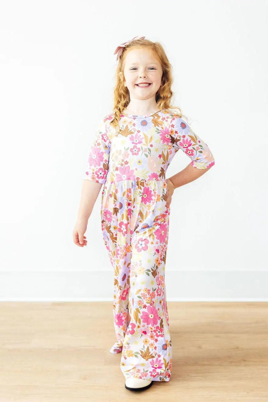 Fall Botanicals Girls Wide Leg Jumpsuit Mila Rose Kids Mila & Rose ® Everetts Place: Online Boutique