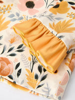 Fall Floral Print Girls Pajamas Set With Ruffle Details Rylee Faith Designs Everetts Place Boutique