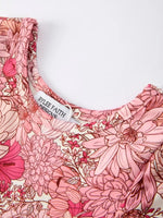 Rylee Faith Designs Fall Sweet Floral Pattern Dress with Pockets and Ruffle Hem for Girls - 