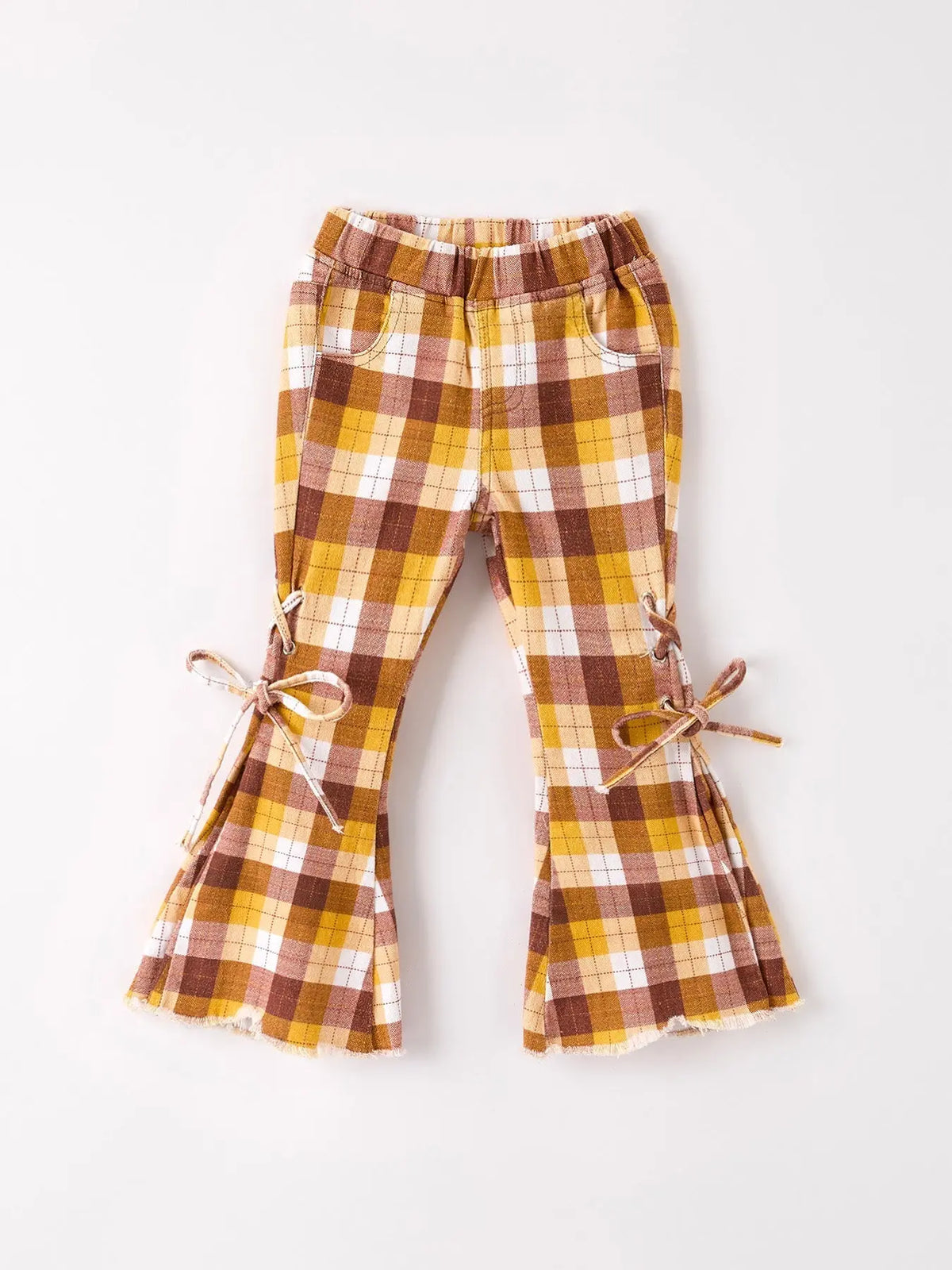 Fall Thanksgiving Brown Plaid Bow Trousers - Toy, Child, Pants | Everetts Place