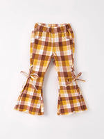 Fall Thanksgiving Brown Plaid Bow Trousers - Toy, Child, Pants | Everetts Place