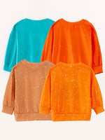 Rylee Faith Designs Fall Thanksgiving Halloween 4 Piece Long Sleeve O Neck T Shirt Set - Apparel & Accessories > Clothing > Clothing Tops > Hoodies Top