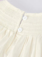 Rylee Faith Designs Fall White Girls Dress with Pink Bow Embroidery - 