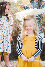 Mustard Faux Suede Pinafore by Mila & Rose ®