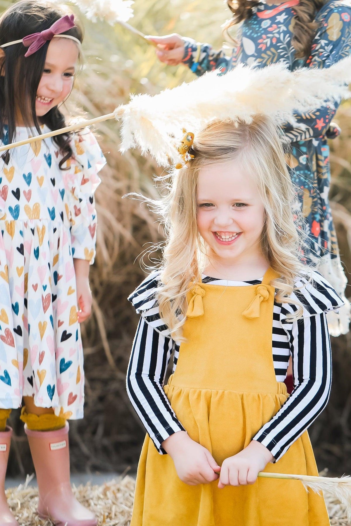 Mustard Faux Suede Pinafore by Mila & Rose ®