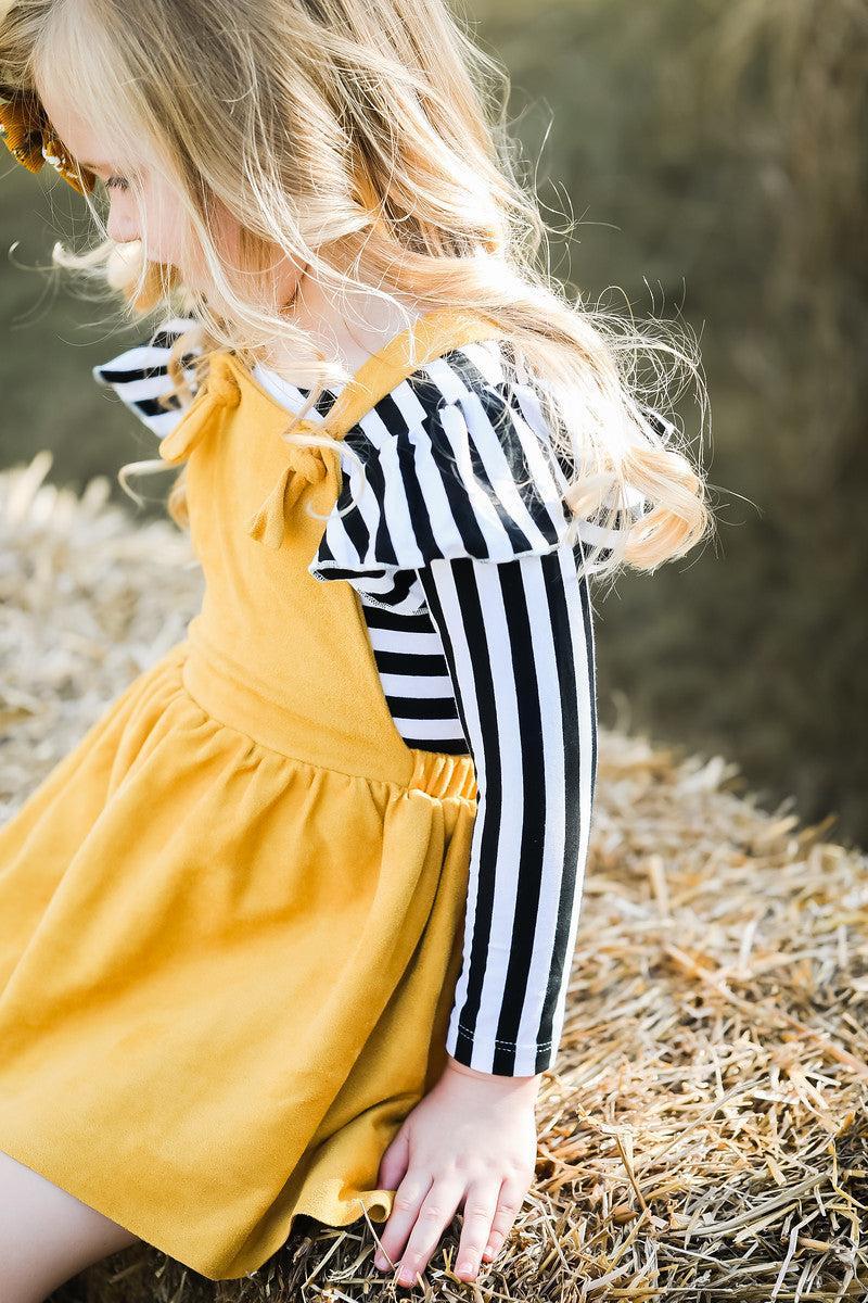 Mustard Faux Suede Pinafore by Mila & Rose ®