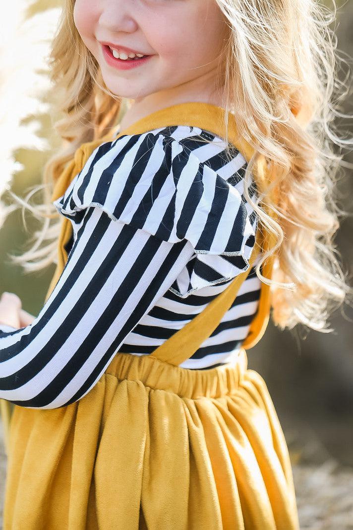 Mustard Faux Suede Pinafore by Mila & Rose ®