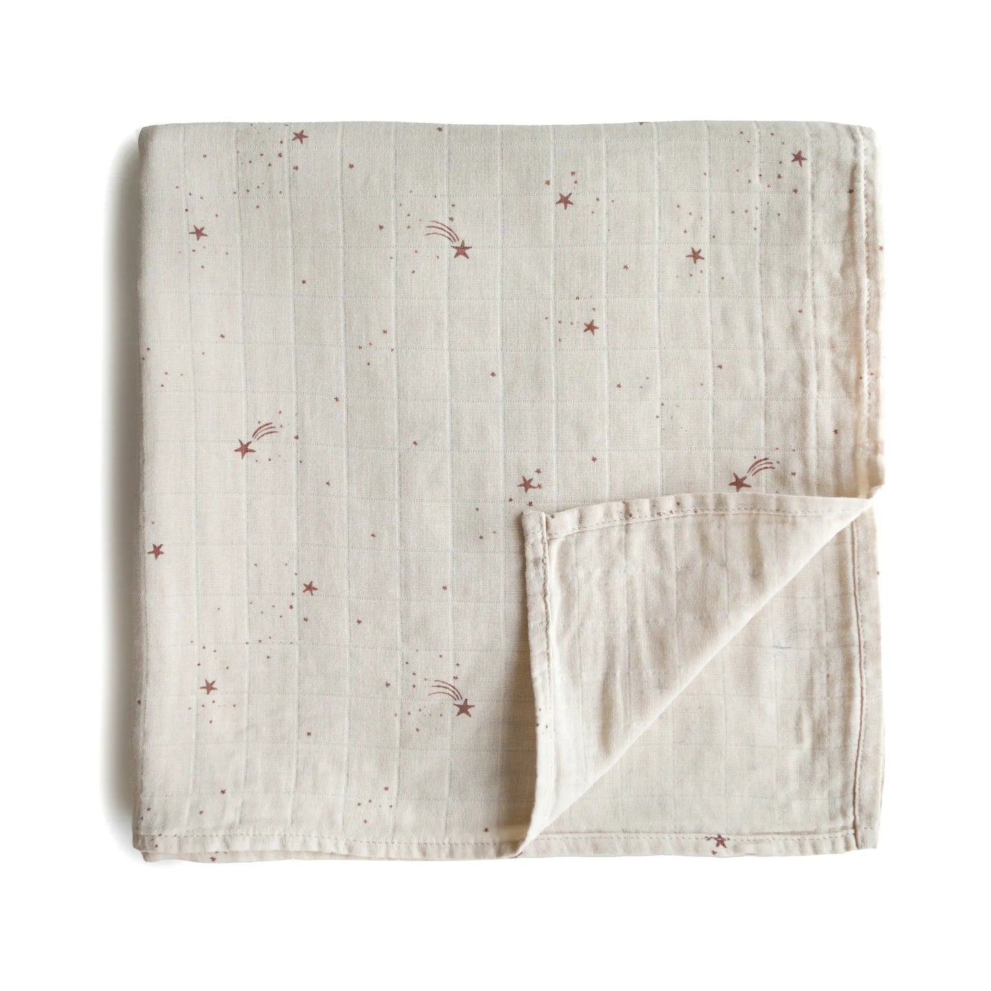 Organic Cotton Muslin Swaddle Blanket for Baby Cuddling and Nursing Mushie