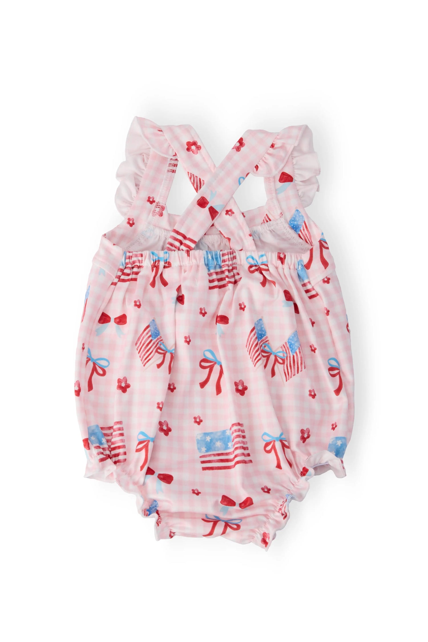 Fancy Flags Ruffle Cross Back Romper Mila & Rose ® 