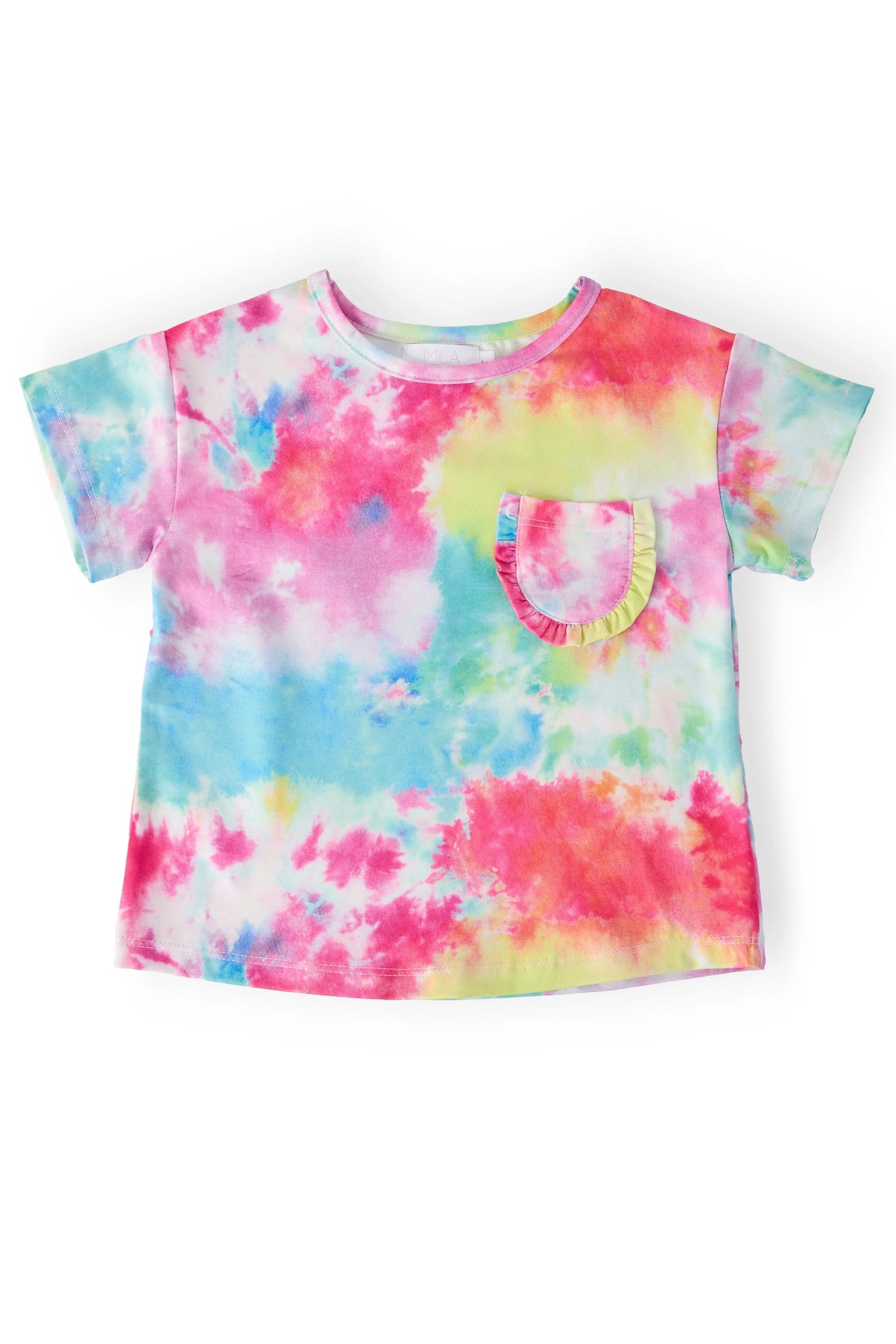 Far Out Ruffle Pocket Tee - Textile, Pink, Active Shirt, Baby & Toddler Clothing, Dye | Everetts Place