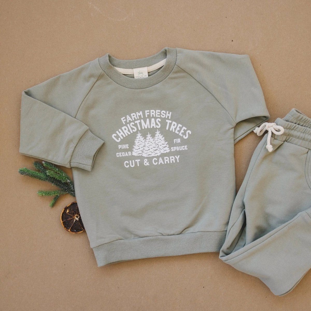 Little Joy Co. Farm Fresh Christmas Trees Organic Cotton 2pc Jogger Set - Everetts Place Boutique - 