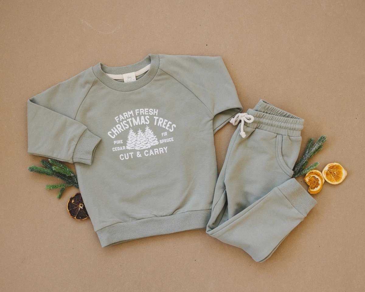 Little Joy Co. Farm Fresh Christmas Trees Organic Cotton 2pc Jogger Set - Everetts Place Boutique - 