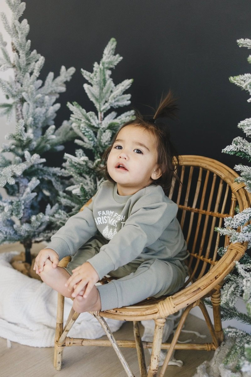 Little Joy Co. Farm Fresh Christmas Trees Organic Cotton 2pc Jogger Set - Everetts Place Boutique - 