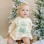 Farm Fresh Christmas Trees Sweatshirt Romper - Cream Little Joy Co. Everetts Place Boutique