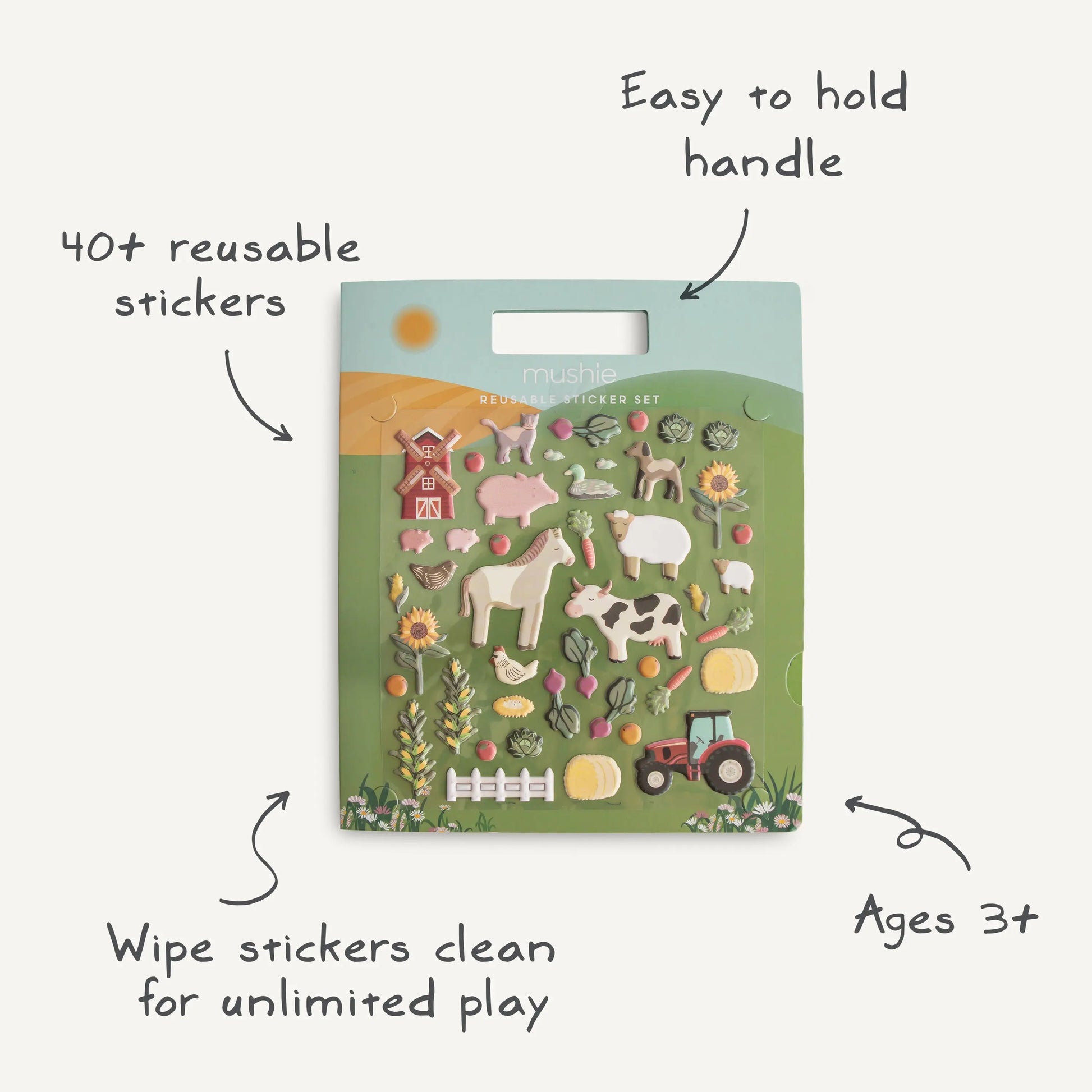 Reusable Farm Animal Sticker Set for Imaginative Storytelling and Pretend Play Mushie