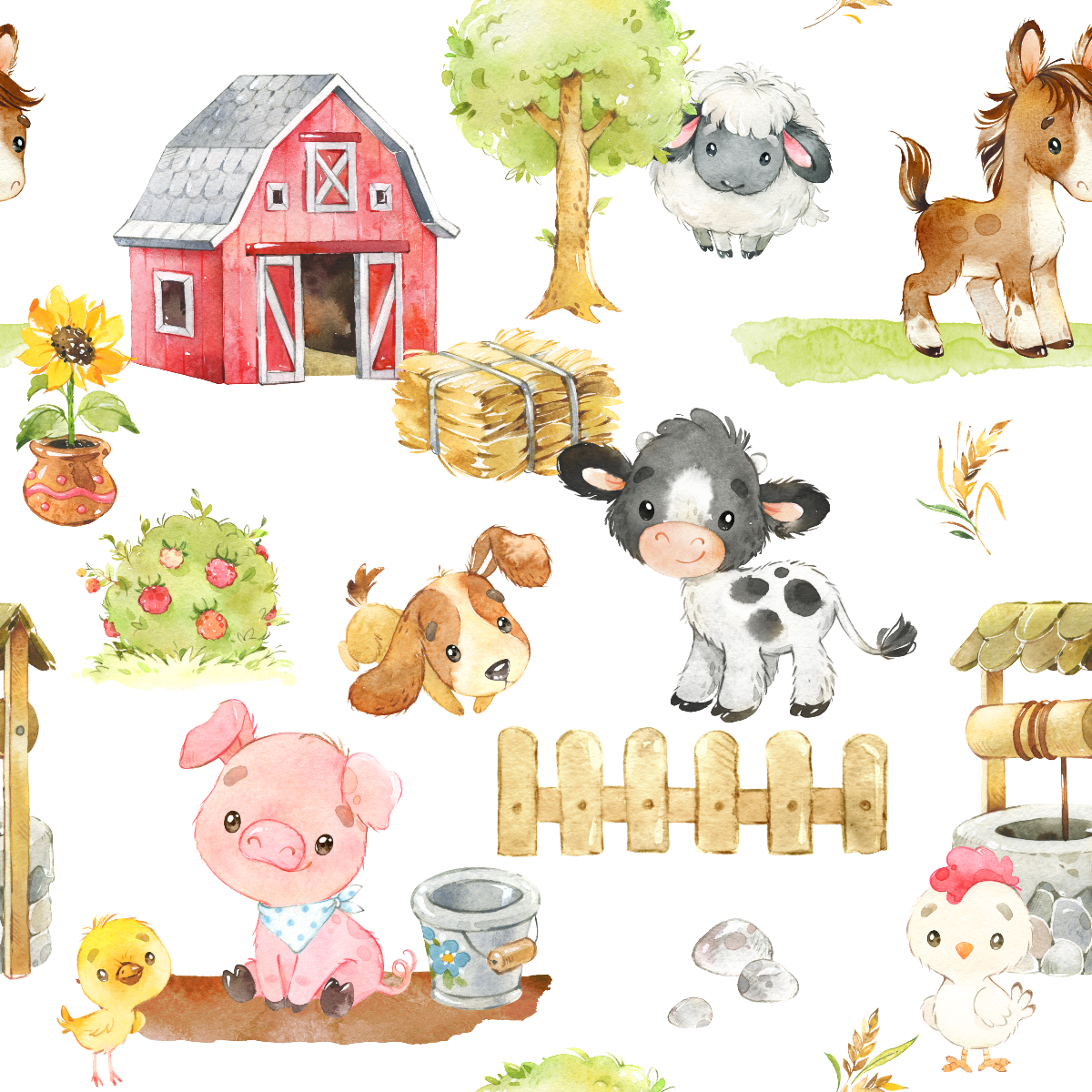 Minky Baby Blanket Farm Animals by Honey Lemonade at Everetts Place