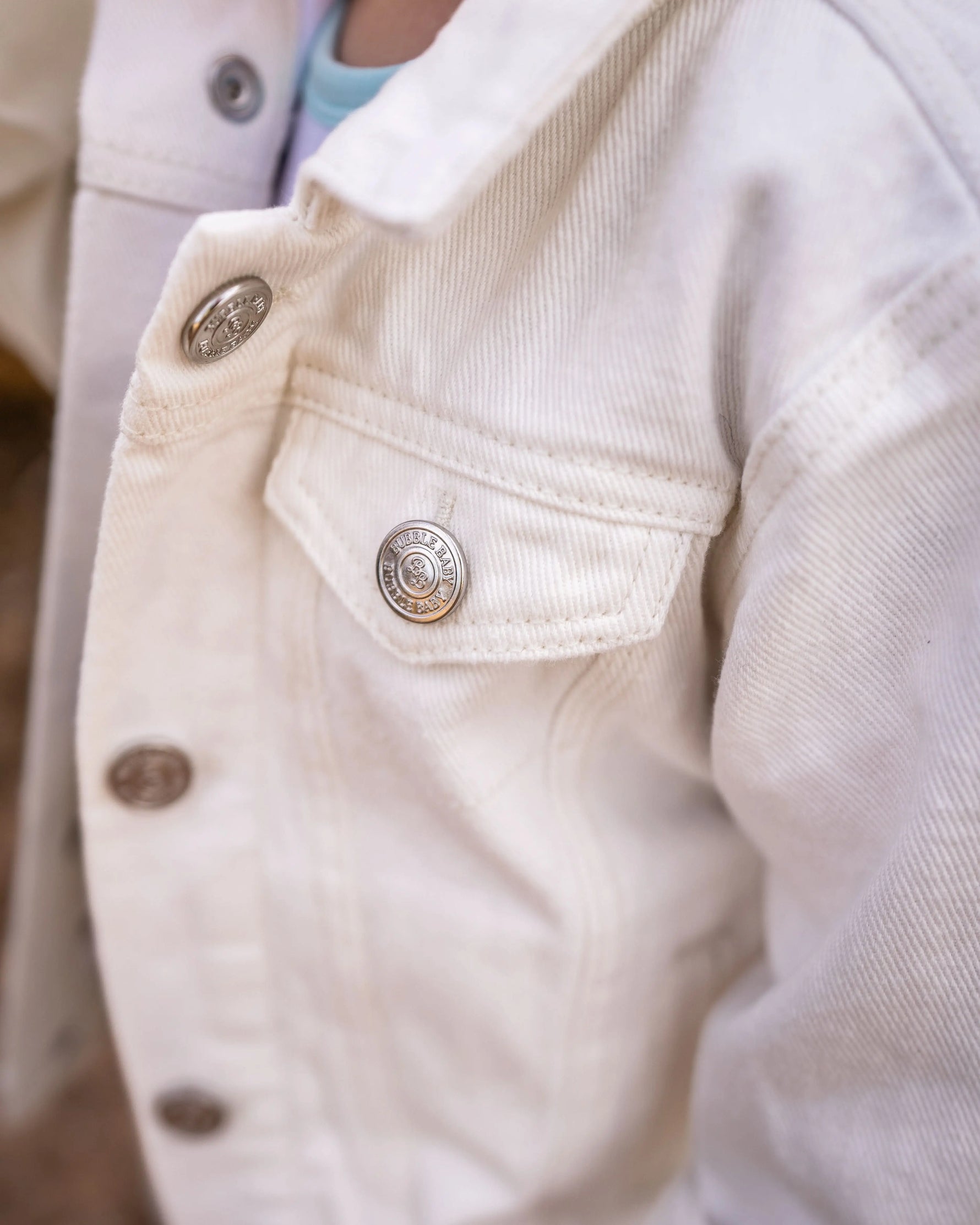 Bubble Baby Fawn | Ivory Denim Jacket - 