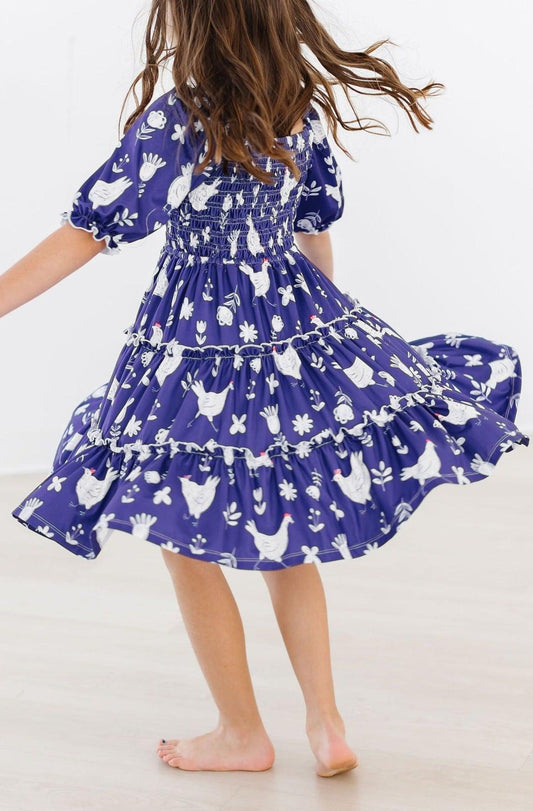 Mila & Rose ® Mila Rose Feathered Friends Smocked Ruffle Dress For Girls - Apparel & Accessories > Clothing > Dresses Smocked Ruffle Dress
