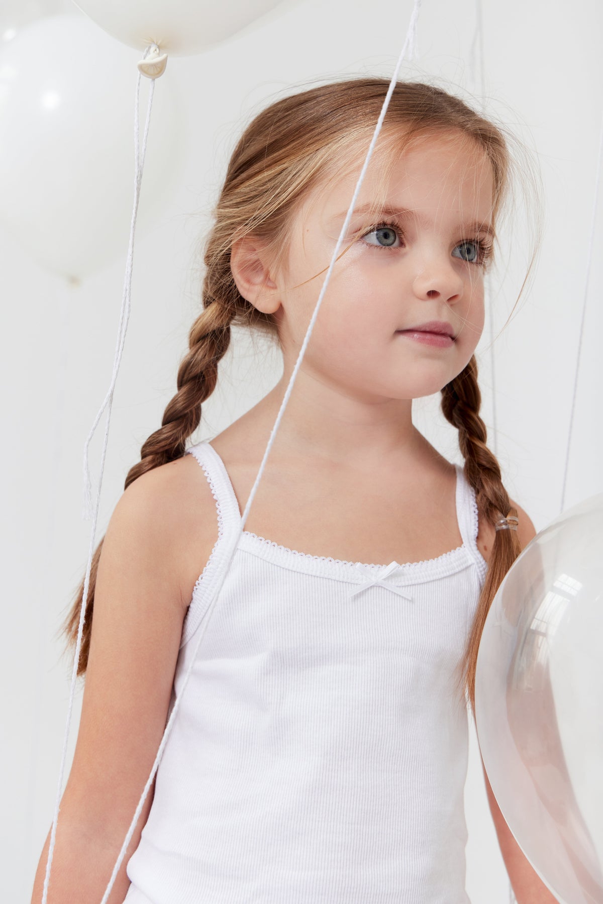 Feathers Girls Solid White Snug Fit Tagless Cami Vest - 100% Cotton Super Soft Undershirts (3/Pack) by Feathers USA at Everetts Place