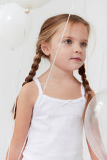 Feathers Girls Solid White Snug Fit Tagless Cami Vest - 100% Cotton Super Soft Undershirts (3/Pack) by Feathers USA at Everetts Place