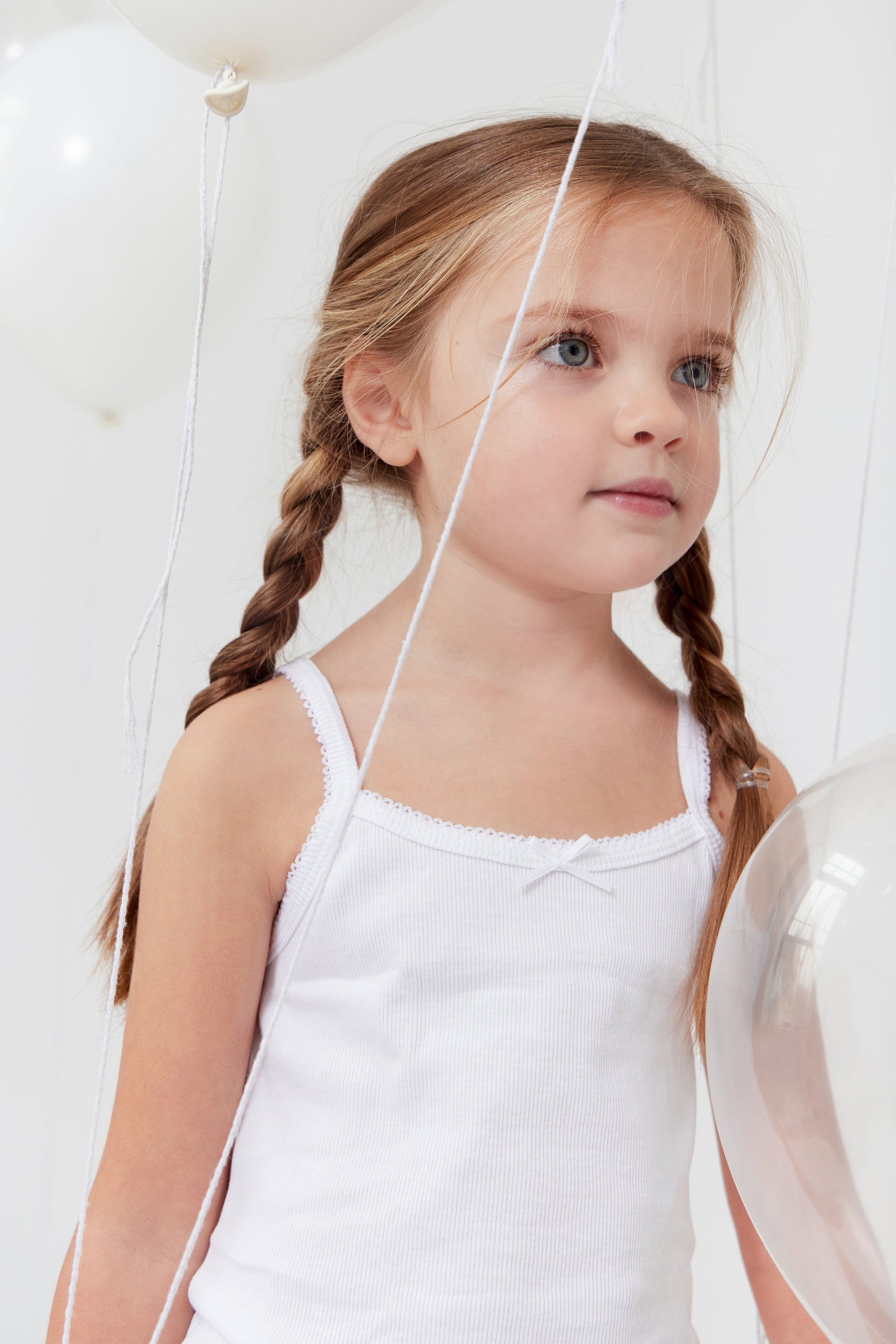 Feathers Girls Solid White Snug Fit Tagless Cami Vest - 100% Cotton Super Soft Undershirts (3/Pack) by Feathers USA at Everetts Place