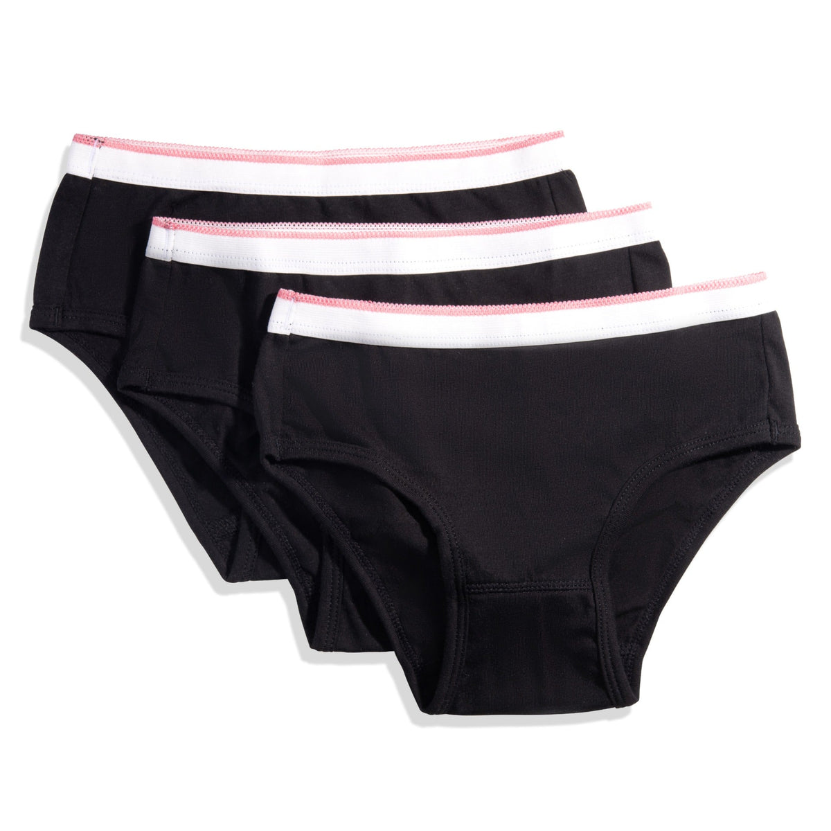Feathers Girls Solid White Snug Fit Tagless Briefs Underwear - 100% Cotton Super Soft Panties by Feathers USA at Everetts Place