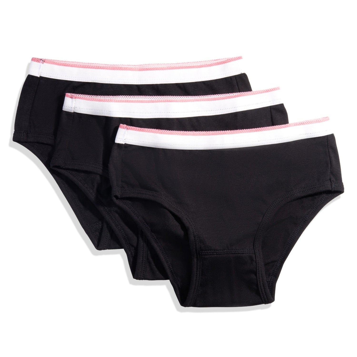 Feathers Girls Solid White Snug Fit Tagless Briefs Underwear - 100% Cotton Super Soft Panties by Feathers USA at Everetts Place