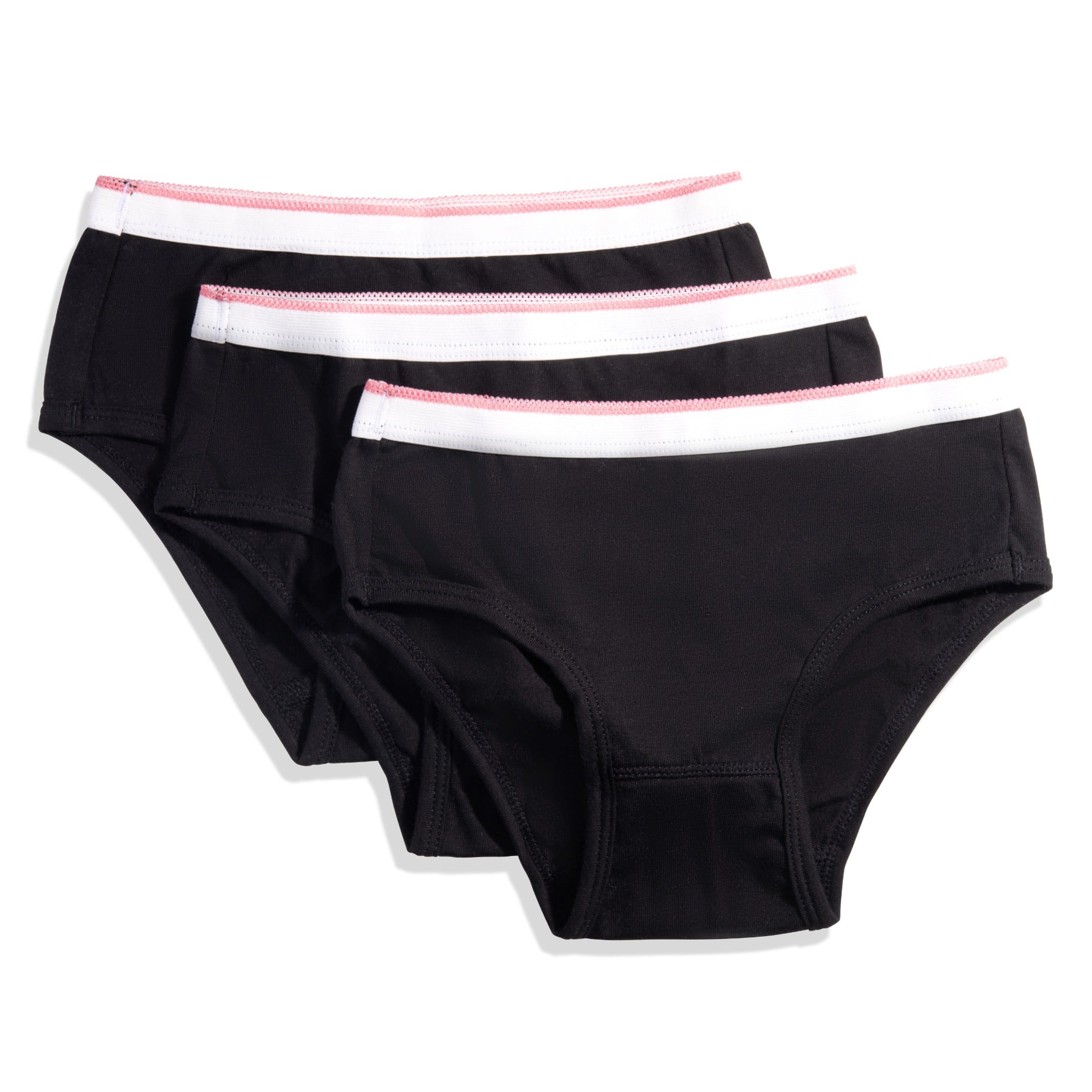 Feathers Girls Solid White Snug Fit Tagless Briefs Underwear - 100% Cotton Super Soft Panties by Feathers USA at Everetts Place