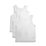 Feathers Boys White Tank Top 100% Cotton Tagless Undershirts 3-Pack by Feathers USA at Everetts Place
