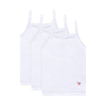 Feathers Girls Solid White Snug Fit Tagless Cami Vest - 100% Cotton Super Soft Undershirts (3/Pack) by Feathers USA at Everetts Place